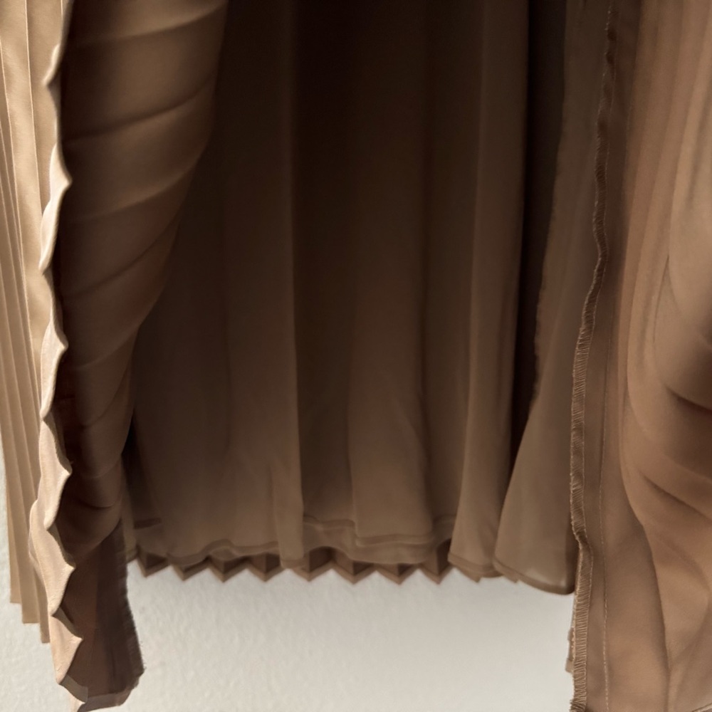 J. Crew Gwyneth Pleated Slip Skirt Small Midi Camel Tan Classic Timeless Preppy - Picture 10 of 13